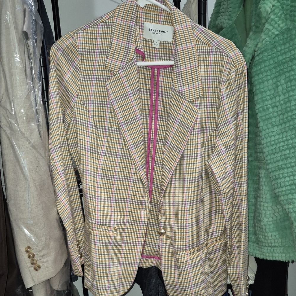 Liverpool Multicolor Plaid Blazer
